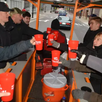 a group of people sitting at a table