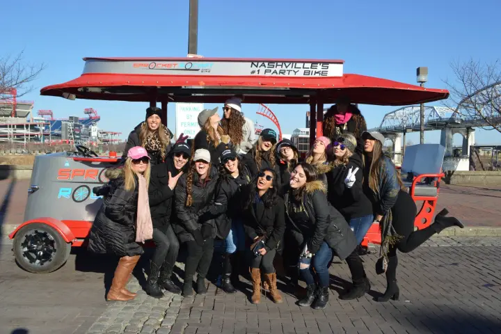 a group of people posing for the camera