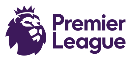 Purple lion head logo with text 'Premier League' on the right.